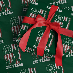 Vintage Bigfoot USA 250th Anniversary Wrapping Paper Roll 250 Years Of Freedom US Flag Independence Day 4th July Patriotic