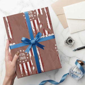 Vintage Bigfoot USA 250th Anniversary Wrapping Paper Roll 250 Years Of Freedom US Flag Independence Day 4th July Patriotic
