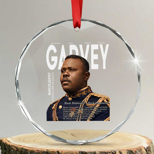 Vintage Black History Hero Marcus Garvey Crystal Glass Ornament Black Pride TS12 Transparent Glass 3'' Circle Print Your Wear