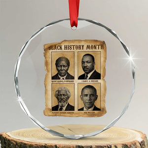 Vintage Black History Heroes Crystal Glass Ornament Strong Black Pride TS12 Transparent Glass 3'' Circle Print Your Wear