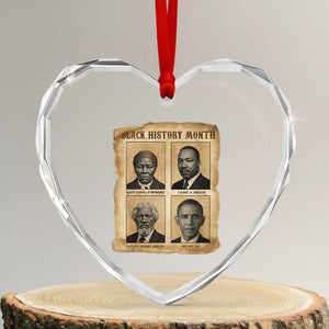 Vintage Black History Heroes Heart Crystal Glass Ornament Strong Black Pride TS12 Transparent Glass 3'' Heart Print Your Wear