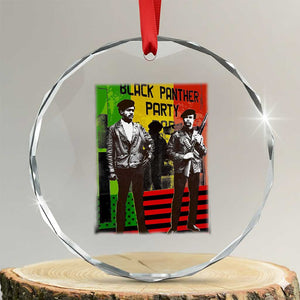 Vintage Black Panther Party Crystal Glass Ornament Black History Self Defense Huey Newton Bobby Seale TS10 Transparent Glass 3'' Circle Print Your Wear