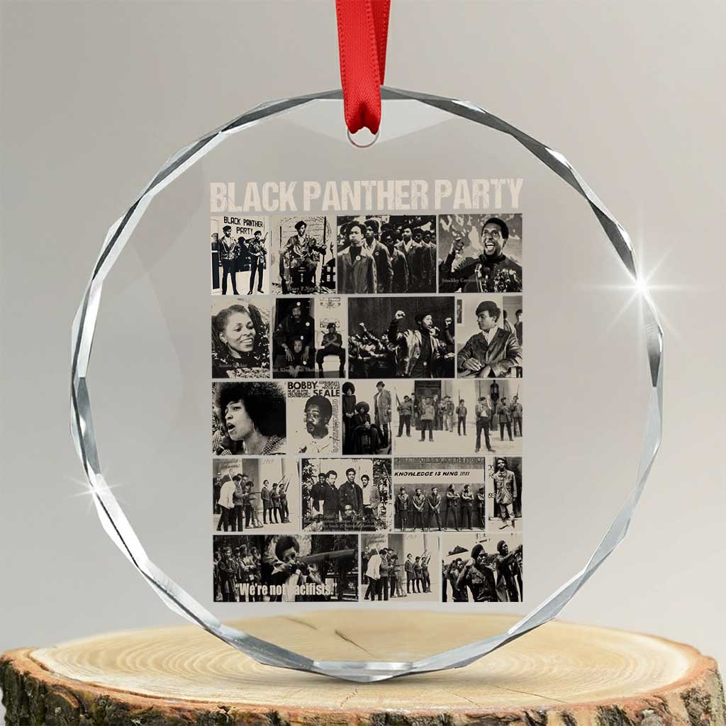 Vintage Black Panther Party Crystal Glass Ornament Huey P. Newton Bobby Seale Black History Month Juneteenth TS10 Transparent Glass 3'' Circle Print Your Wear