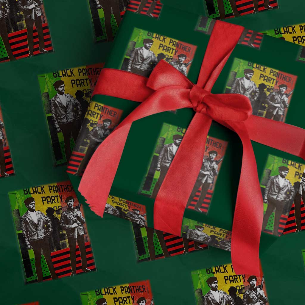 Vintage Black Panther Party Wrapping Paper Roll Black History Self Defense Huey Newton Bobby Seale - Print Your Wear