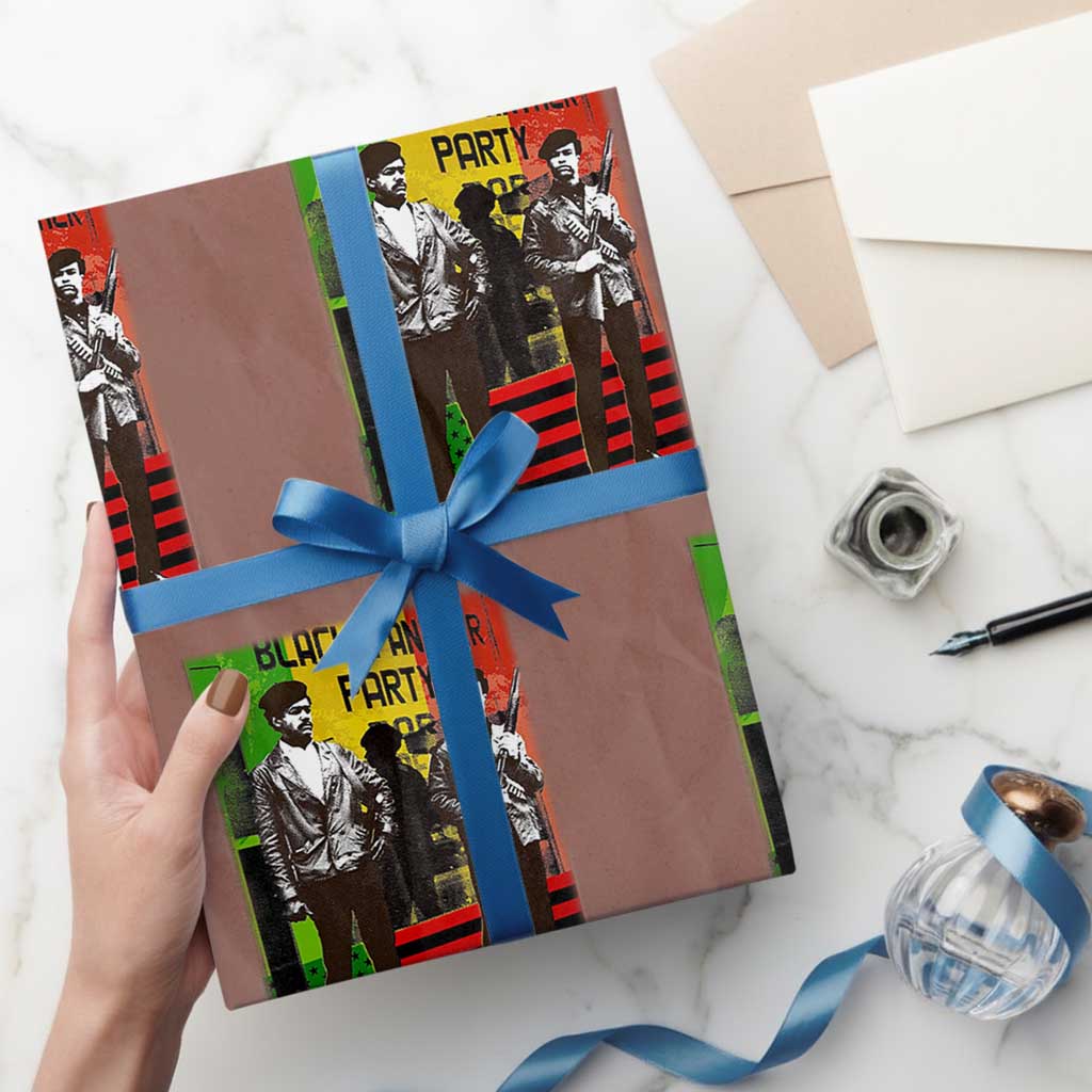 Vintage Black Panther Party Wrapping Paper Roll Black History Self Defense Huey Newton Bobby Seale TS10 Mocha Print Your Wear