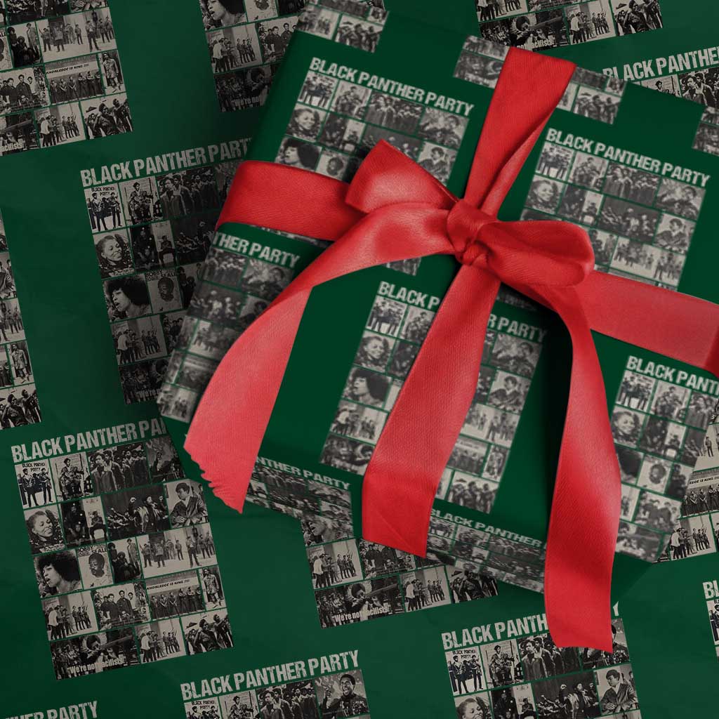Vintage Black Panther Party Wrapping Paper Roll Huey P. Newton Bobby Seale Black History Month Juneteenth TS10 Green Print Your Wear