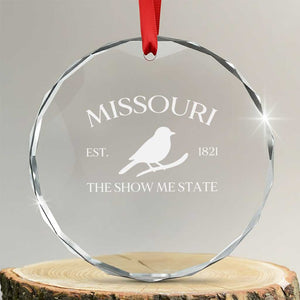Vintage Blue Bird Missouri Crystal Glass Ornament The Show Me State Pride TS12 Transparent Glass 3'' Circle Print Your Wear