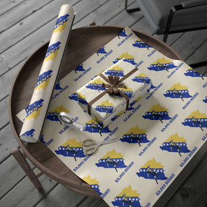 Vintage Bosnian Map Football Fan Wrapping Paper Roll Proud Balkan Heritage Gift