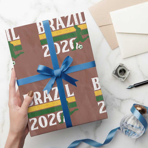 Vintage Brazil 2026 Soccer Player Wrapping Paper Roll Retro Brasil Futbol Football Fans Sports Lover