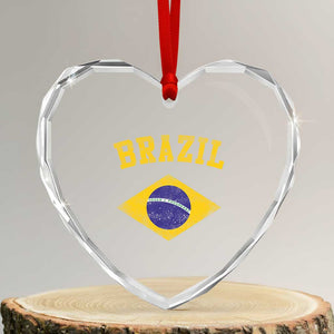 Vintage Brazil Flag Patriotic Brazilian Pride Heart Crystal Glass Ornament TS11 Transparent Glass 3'' Heart Print Your Wear