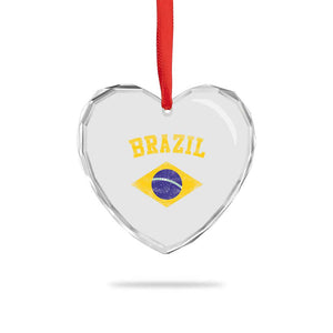 Vintage Brazil Flag Patriotic Brazilian Pride Heart Crystal Glass Ornament TS11 Print Your Wear