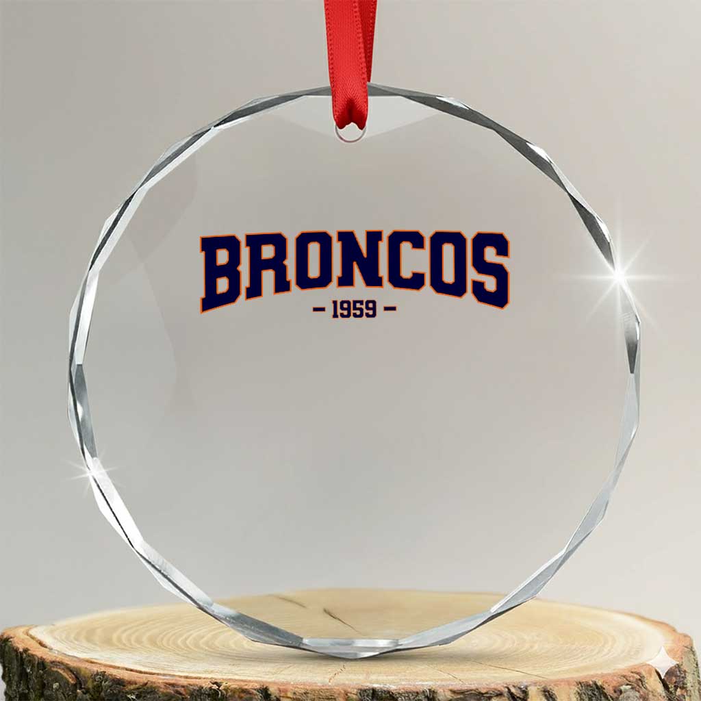 Vintage DFB Crystal Glass Ornament Classic Game Day Print Retro Varsity Football Team Name TS10 Transparent Glass 3'' Circle Print Your Wear