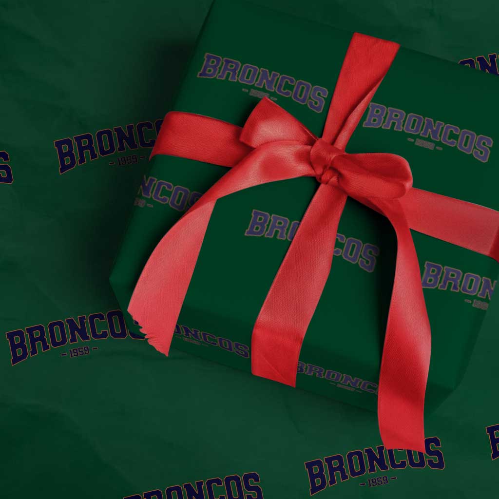 Vintage DFB Wrapping Paper Roll Classic Game Day Print Retro Varsity Football Team Name TS10 Green Print Your Wear