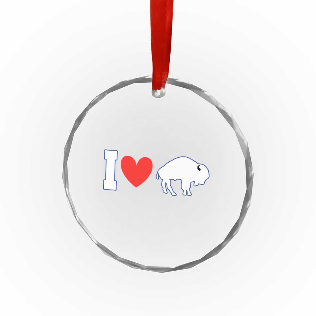 Vintage Buffalo Crystal Glass Ornament American I Love Bison TS10 Transparent Glass 3'' Circle Print Your Wear