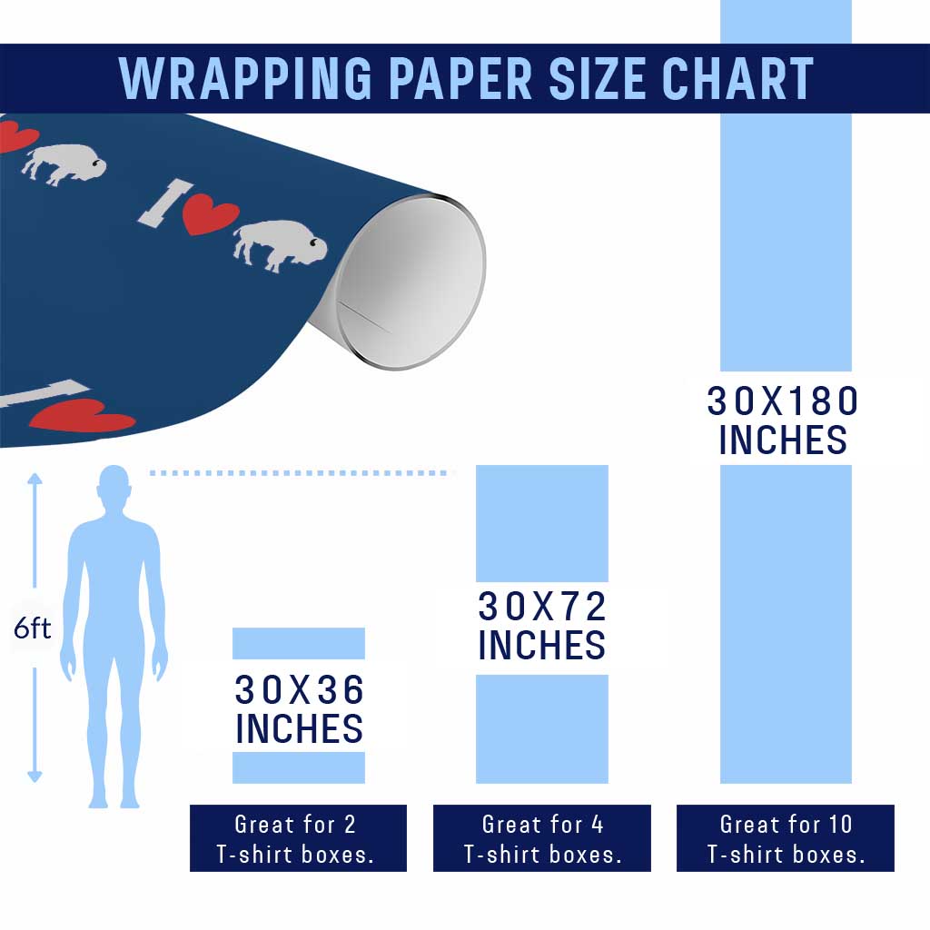 Vintage BF Wrapping Paper Roll American I Love Bison TS10 Print Your Wear