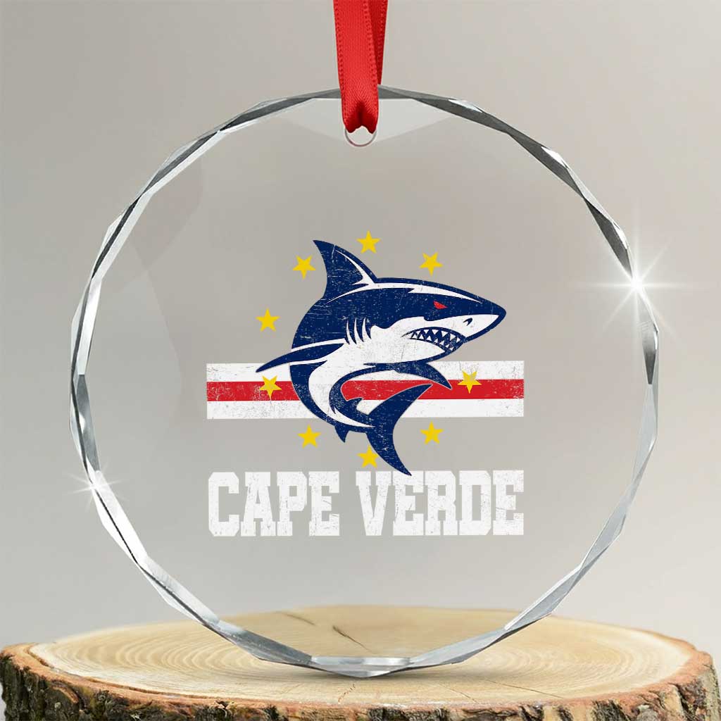 Vintage Cape Verde Shark Cabo Verdean Roots Crystal Glass Ornament TS11 Transparent Glass 3'' Circle Print Your Wear