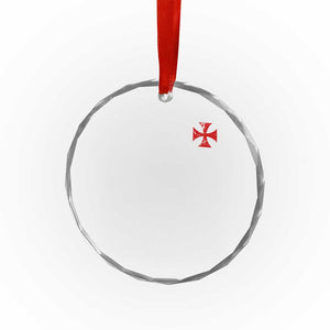 Vintage Catholic Knight Templar Crusader Cross Crystal Glass Ornament