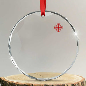 Vintage Catholic Knight Templar Jerusalem Cross Crystal Glass Ornament