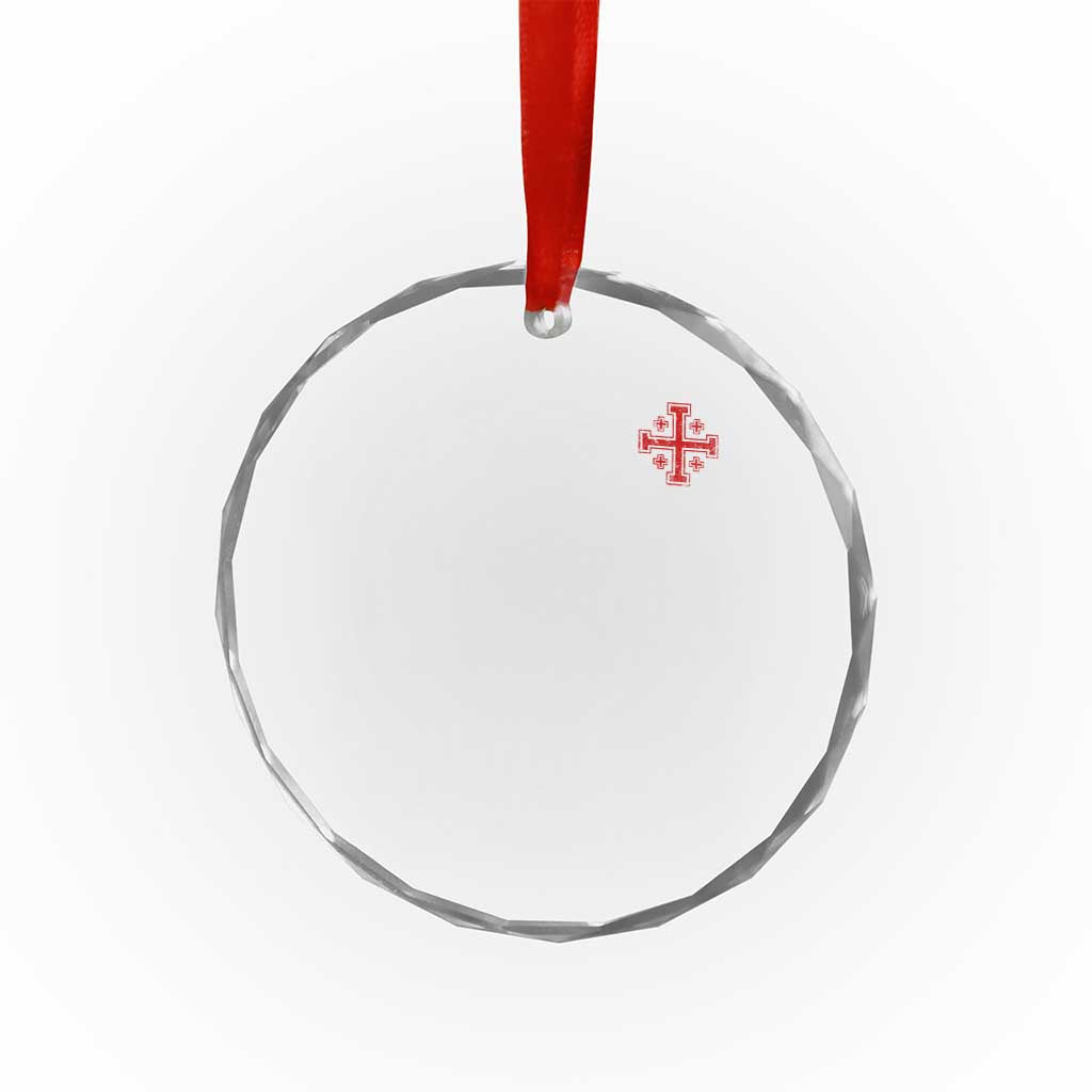 Vintage Catholic Knight Templar Jerusalem Cross Crystal Glass Ornament