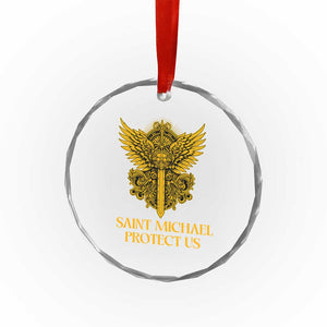 Vintage Catholic Saint Michael Protect Us Crystal Glass Ornament Religious Gift TS12 Print Your Wear