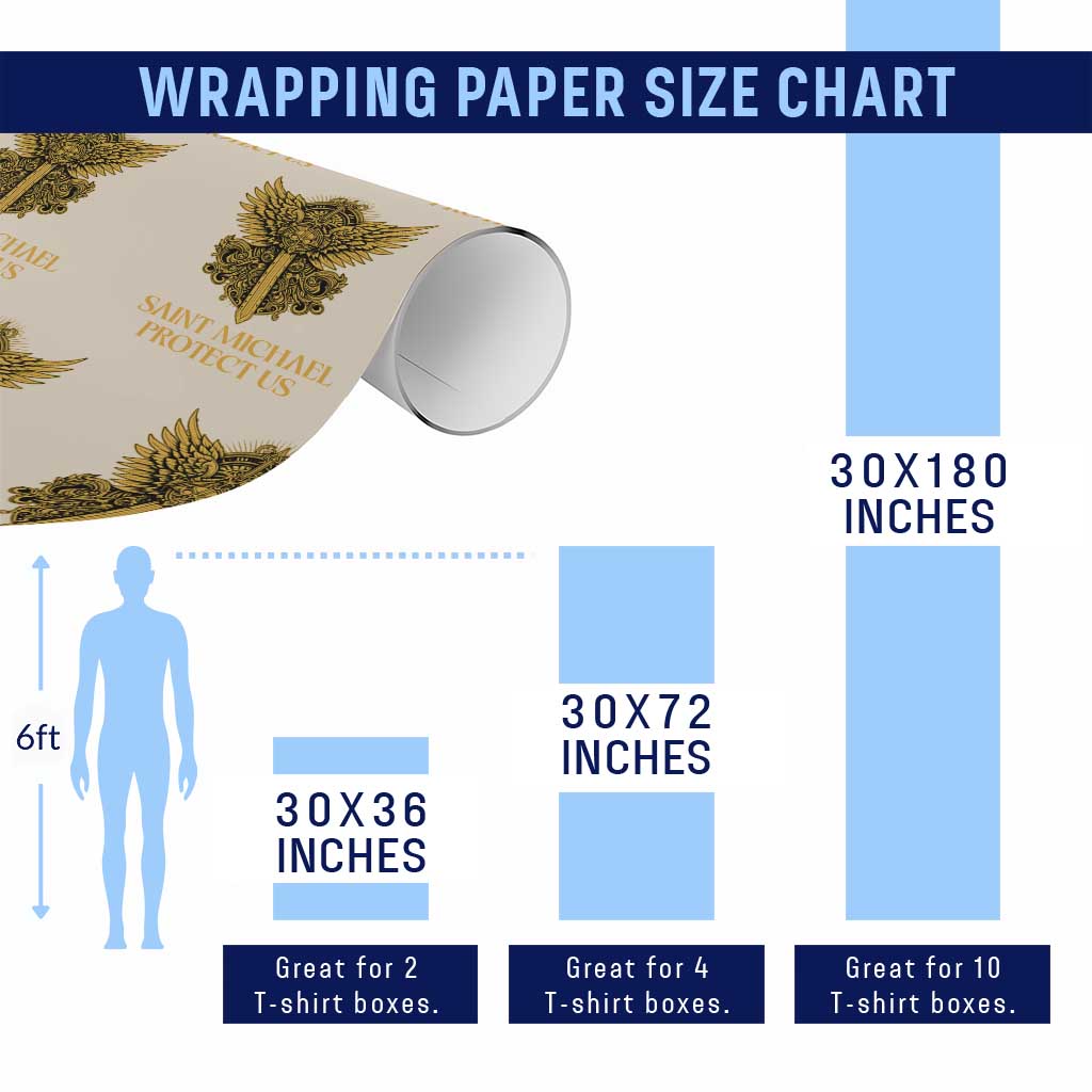 Vintage Catholic Saint Michael Protect Us Wrapping Paper Roll Religious Gift TS12 Print Your Wear