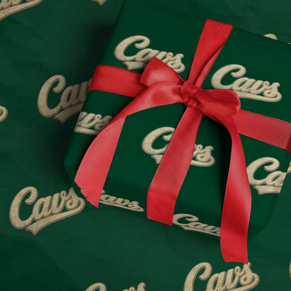 Vintage Cavs Name Script Wrapping Paper Roll for Sports Fan