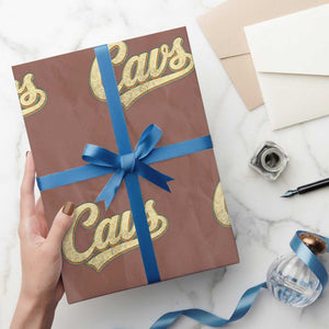 Vintage Cavs Name Script Wrapping Paper Roll for Sports Fan