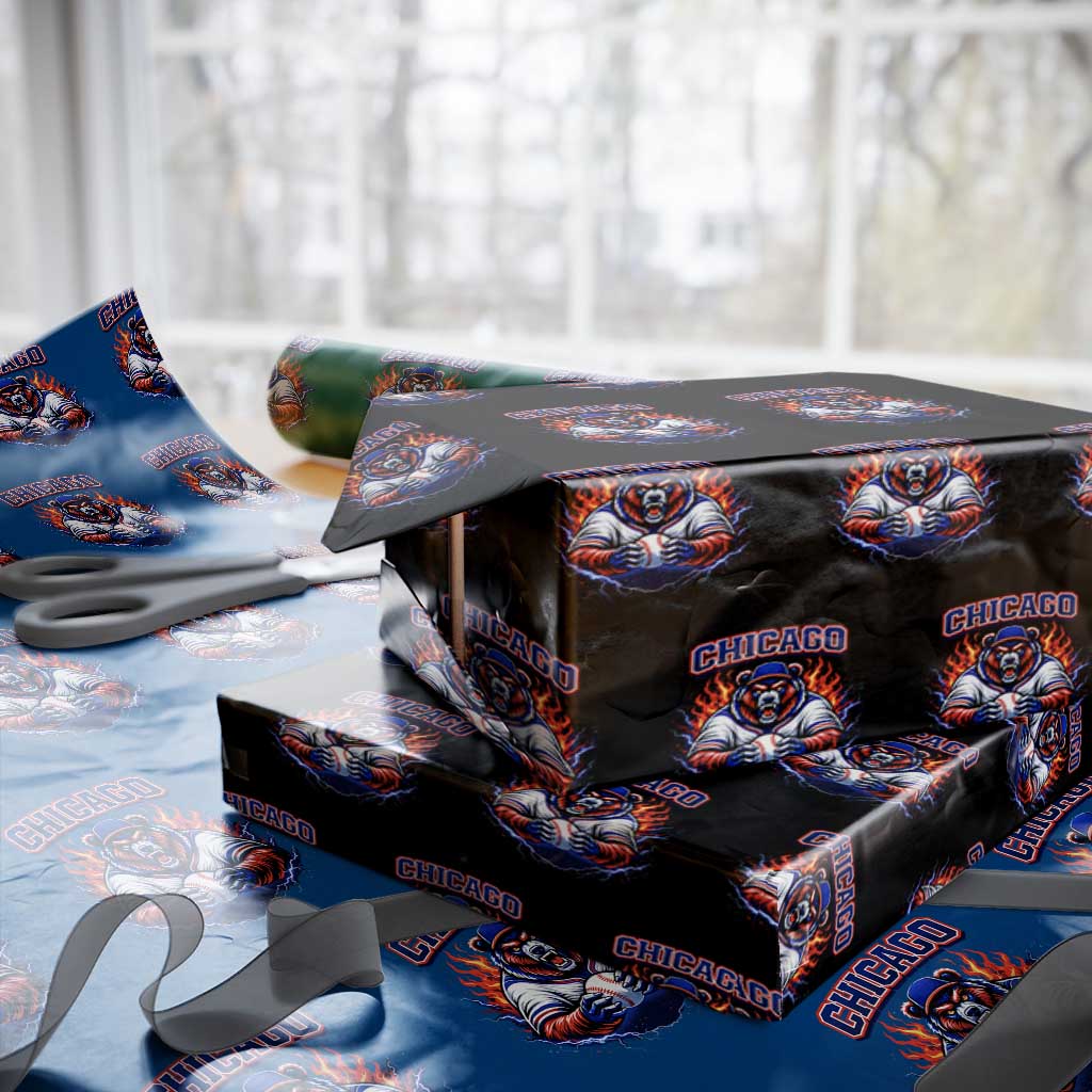 Vintage Chicago Wrapping Paper Roll Retro Baseball Fans TS10 Black Print Your Wear