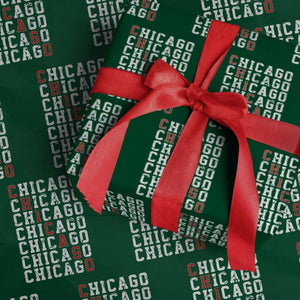 Vintage Chicago Wrapping Paper Roll Retro Distressed Classic Chicago TS10 Green Print Your Wear