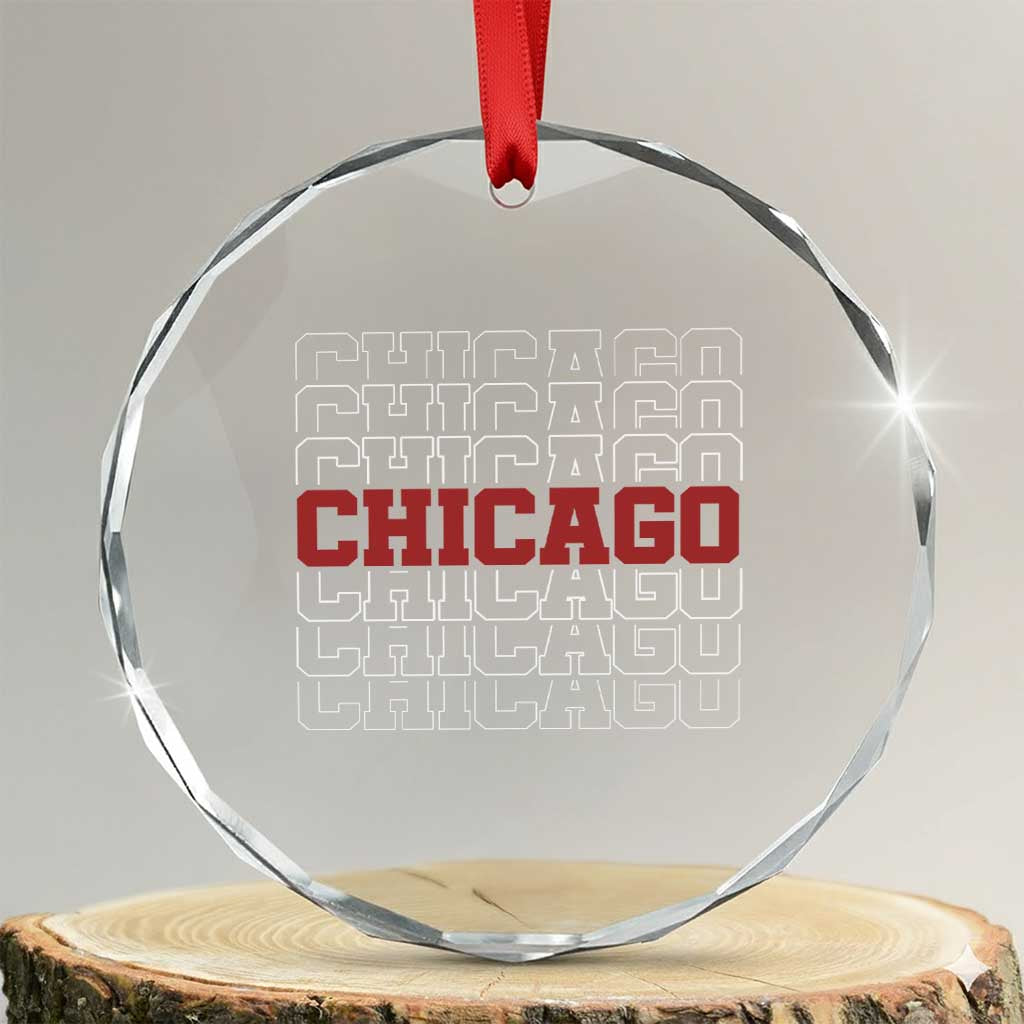 Vintage Chicago Graphic Crystal Glass Ornament US State Pride Baseball Lover TS10 Transparent Glass 3'' Circle Print Your Wear