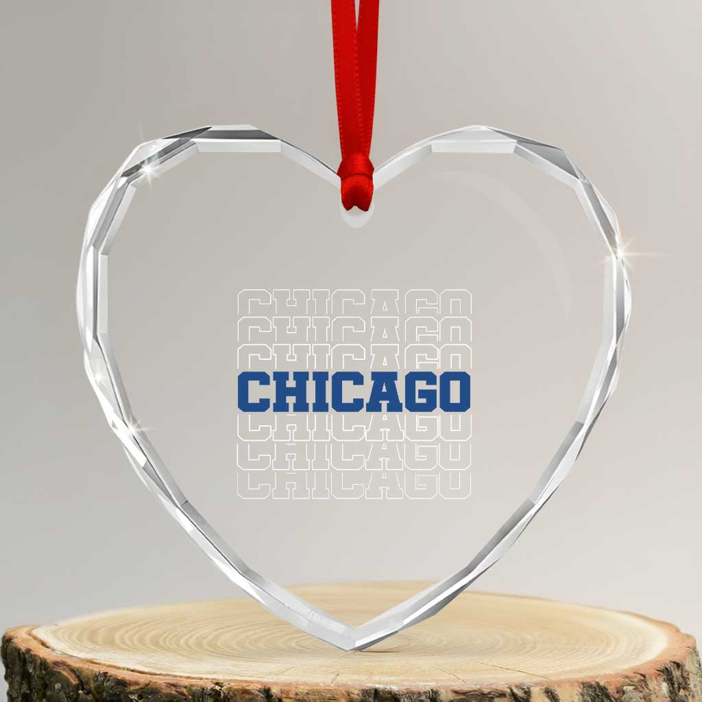 Vintage Chicago Graphic Heart Crystal Glass Ornament State Pride Baseball Lover TS10 Transparent Glass 3'' Heart Print Your Wear