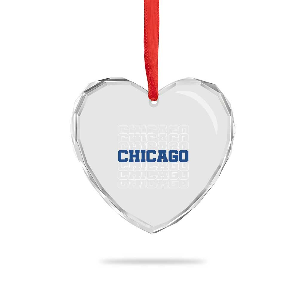 Vintage Chicago Graphic Heart Crystal Glass Ornament State Pride Baseball Lover TS10 Print Your Wear