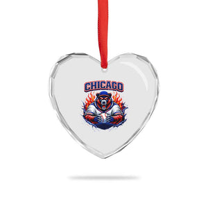 Vintage Chicago Heart Crystal Glass Ornament Retro Baseball Fans TS10 Print Your Wear
