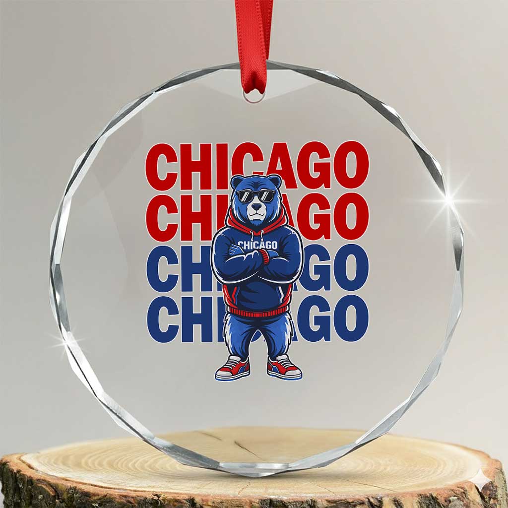 Vintage Chicago Pride Graphic Crystal Glass Ornament US State Sports Fan Baseball Lover TS10 Transparent Glass 3'' Circle Print Your Wear