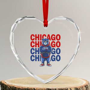 Vintage Chicago Pride Graphic Heart Crystal Glass Ornament US State Sports Fan Baseball Lover TS10 Transparent Glass 3'' Heart Print Your Wear