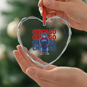 Vintage Chicago Pride Graphic Heart Crystal Glass Ornament US State Sports Fan Baseball Lover TS10 Print Your Wear