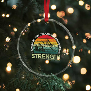 Vintage Christian Bible Crystal Glass Ornament Philippians 4:13 Motivational Quote Inspirational Bible Verses TS10 Print Your Wear