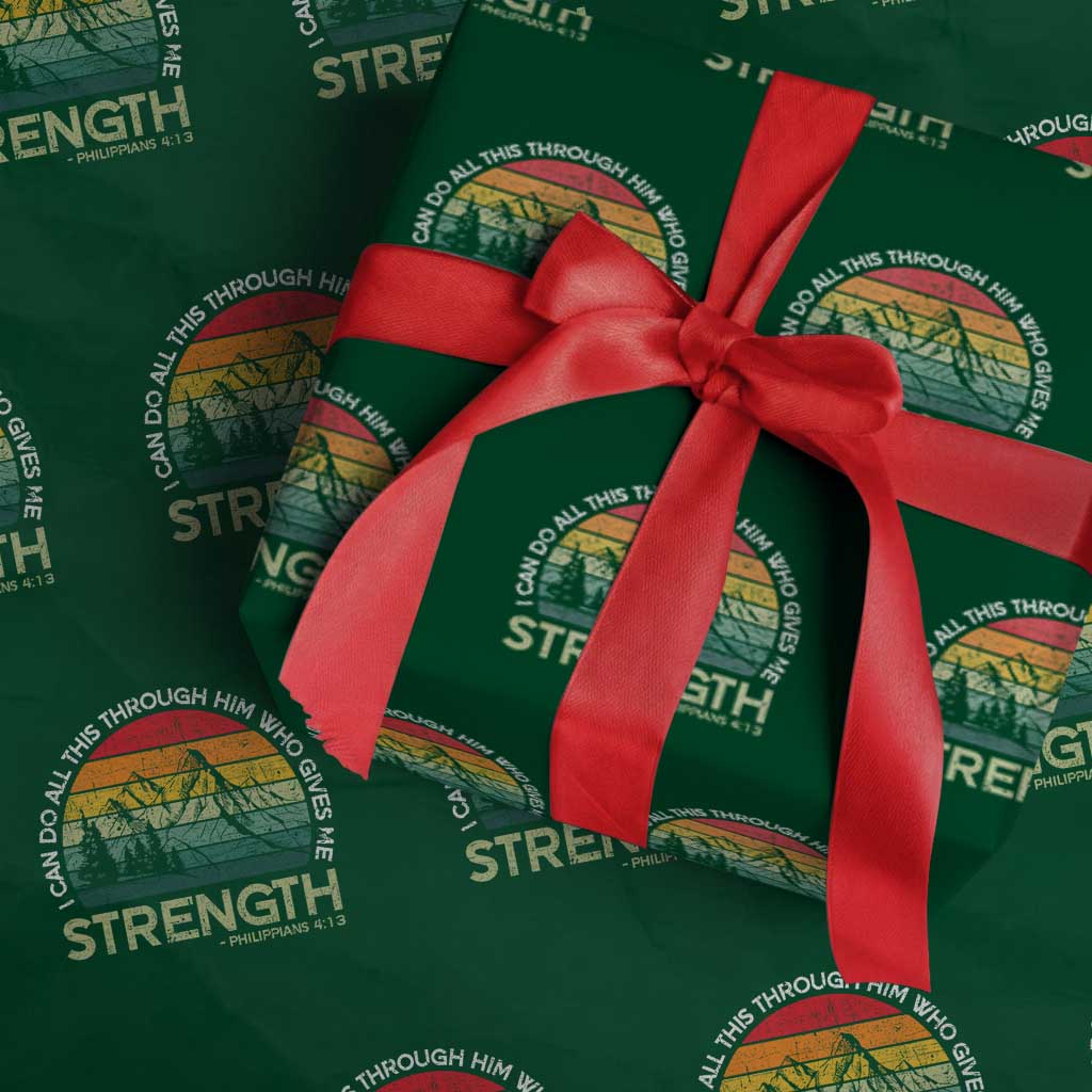 Vintage Christian Bible Wrapping Paper Roll Philippians 4:13 Motivational Quote Inspirational Bible Verses TS10 Green Print Your Wear