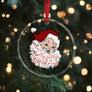 Vintage Christmas Santa Claus Face Xmas Funny Old Fashioned Crystal Glass Ornament TS02 Print Your Wear