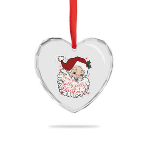 Vintage Christmas Santa Claus Face Xmas Funny Old Fashioned Heart Crystal Glass Ornament TS02 Print Your Wear