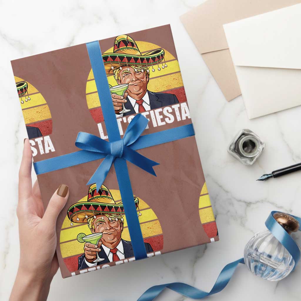 Vintage Cinco De Mayo Trump Fiesta Party Wrapping Paper Roll Lets Fiesta TS12 Mocha Print Your Wear