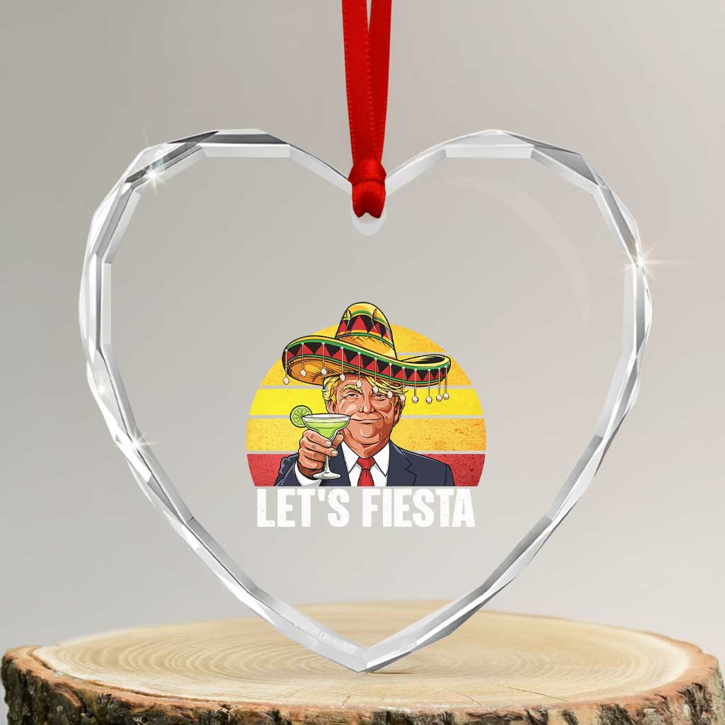Vintage Cinco De Mayo Trump Fiesta Party Heart Crystal Glass Ornament Lets Fiesta TS12 Transparent Glass 3'' Heart Print Your Wear