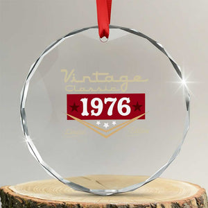 Vintage Classic 1976 Limited Edition Crystal Glass Ornament Luxury Retro Milestone Birthday TS02 Transparent Glass 3'' Circle Print Your Wear
