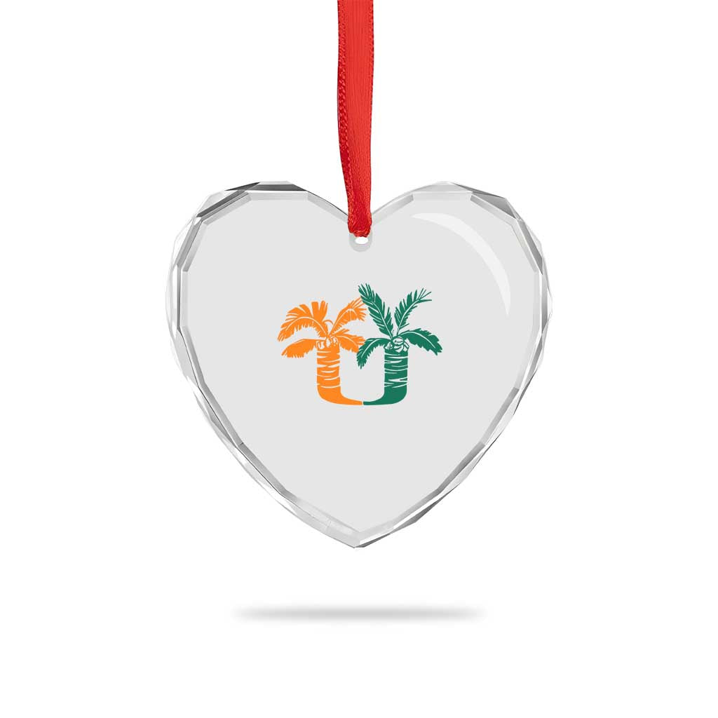 Vintage Classic 90s Miami Palm Trees UM Heart Crystal Glass Ornament Tropical Game Day Football Fan TS02 Print Your Wear