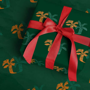 Vintage Classic 90s Miami Palm Trees UM Wrapping Paper Roll Tropical Game Day Football Fan TS02 Green Print Your Wear