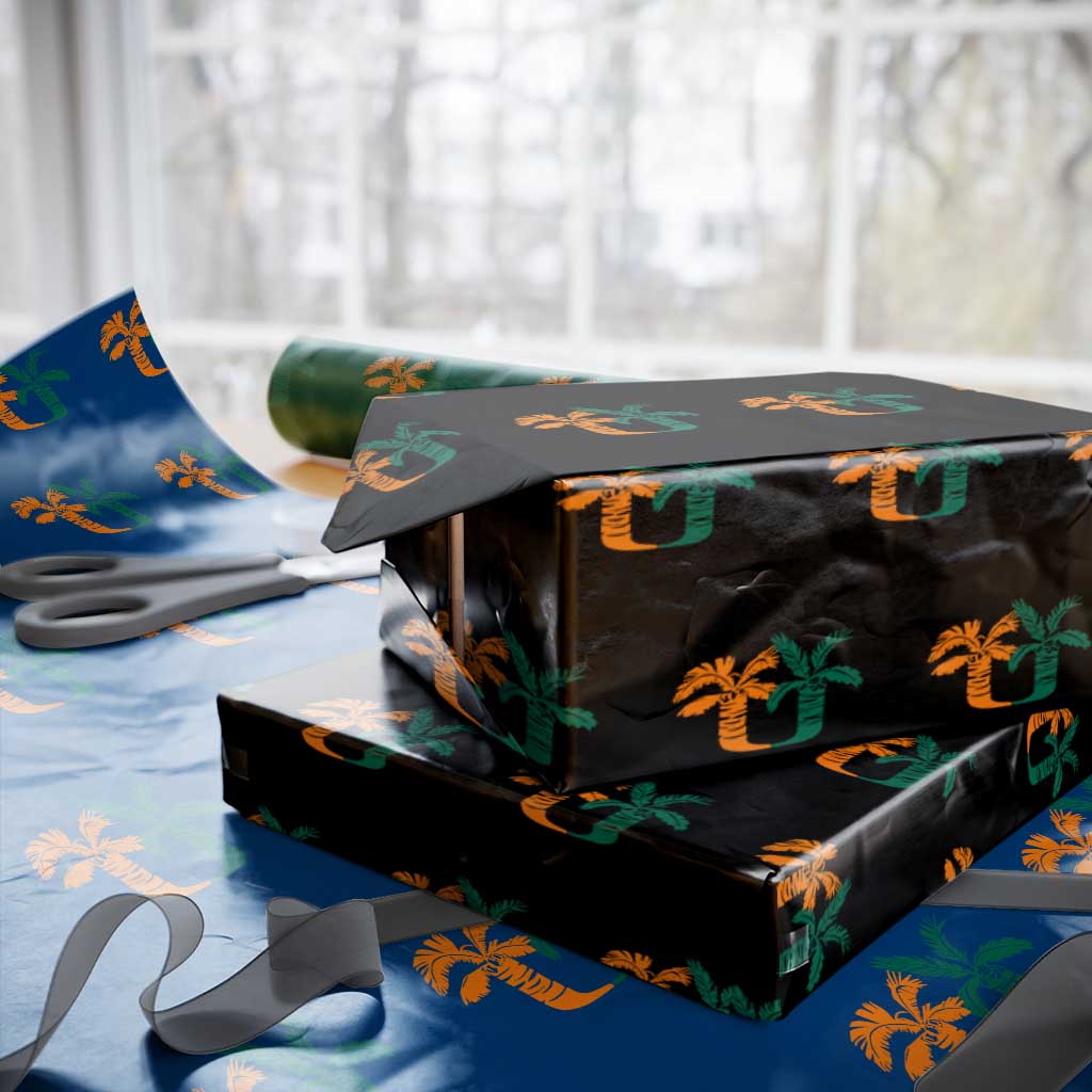 Vintage Classic 90s Miami Palm Trees UM Wrapping Paper Roll Tropical Game Day Football Fan TS02 Black Print Your Wear