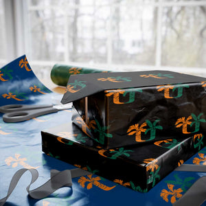Vintage Classic 90s Miami Palm Trees UM Wrapping Paper Roll Tropical Game Day Football Fan TS02 Black Print Your Wear