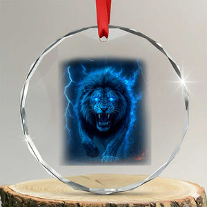 Vintage Classic Blue LF Bootleg Graphic Crystal Glass Ornament TS10 Transparent Glass 3'' Circle Print Your Wear