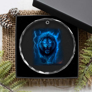 Vintage Classic Blue Lion Bootleg Graphic Crystal Glass Ornament TS10 Print Your Wear