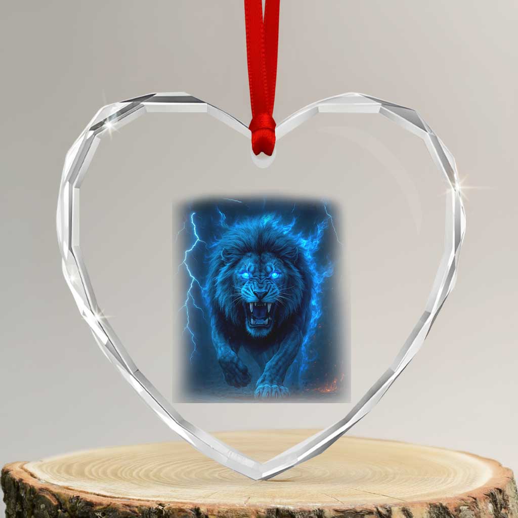 Vintage Classic Blue LF Bootleg Graphic Heart Crystal Glass Ornament TS10 Transparent Glass 3'' Heart Print Your Wear